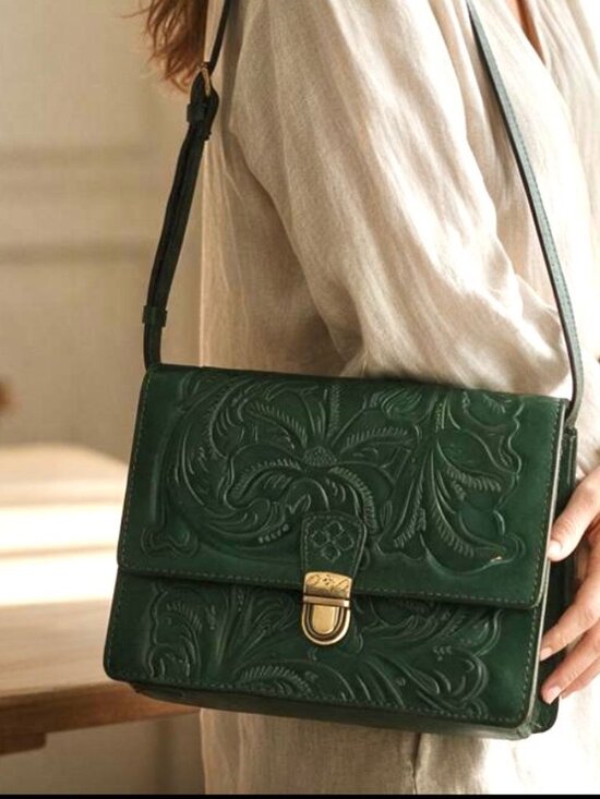 Patricia Nash Handbags - Patricia Nash green tooled leather crossbody purse